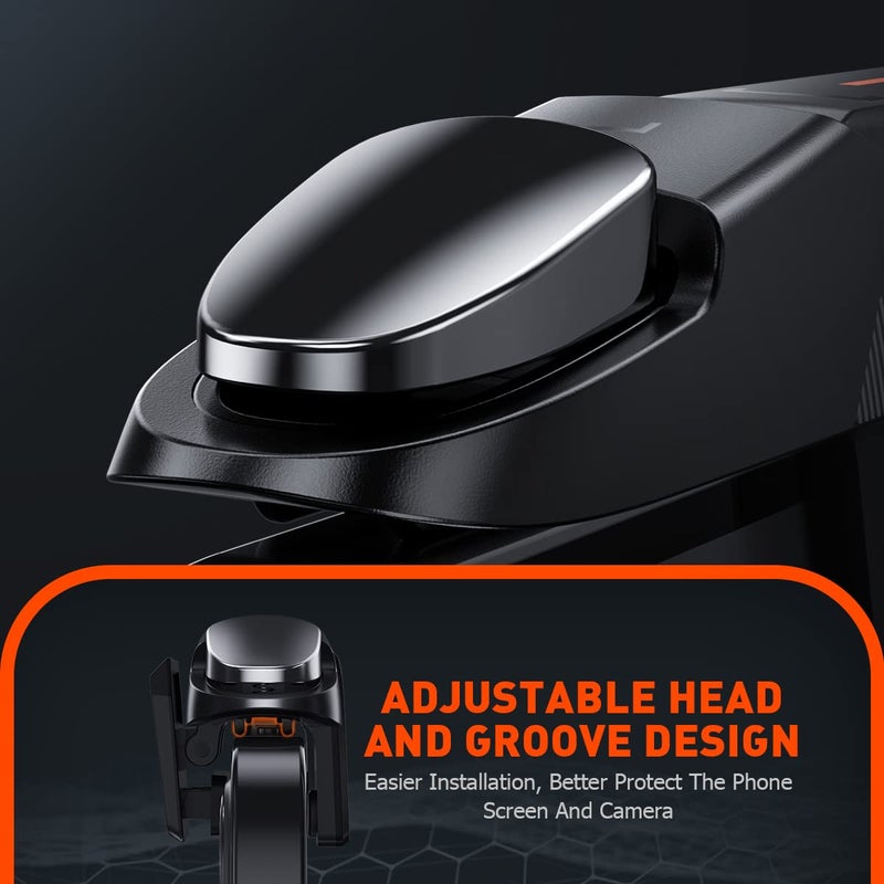 BIGBIG WON زناد الألعاب، وحدة تحكم ألعاب موبايل لـ PUBG/Fornite/Call of Duty زناد مدمج زر التصويب مطلق النار عصا التحكم لـ iPhone وأندرويد للألعاب المحمولة زناد أسود - Image 4